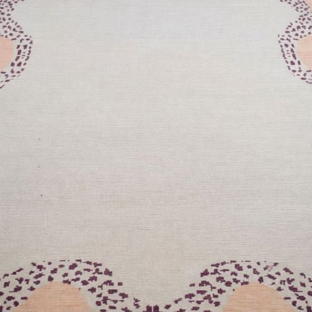 Handcrafted Vintage Cotton and Wool Handknotted Rug for Heritage Homes